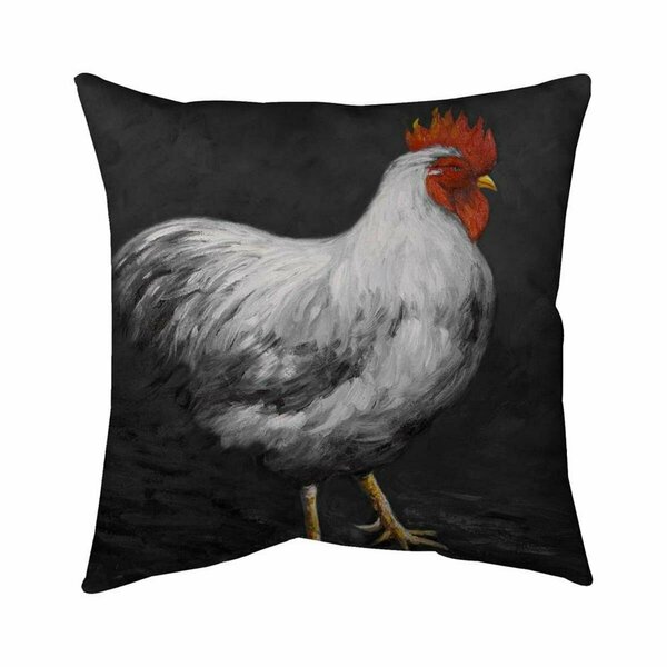 Fondo 20 x 20 in. Grey Rooster 2-Double Sided Print Indoor Pillow FO2791679